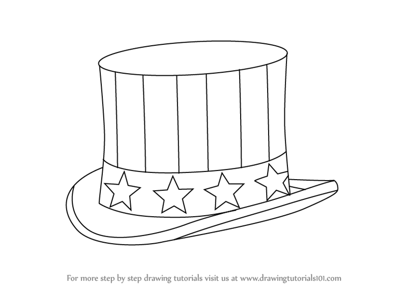 800x566 learn how to draw uncle sam's hat - Uncle Drawing