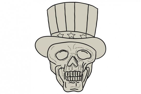 580x387 uncle sam top hat skull drawing - Uncle Drawing