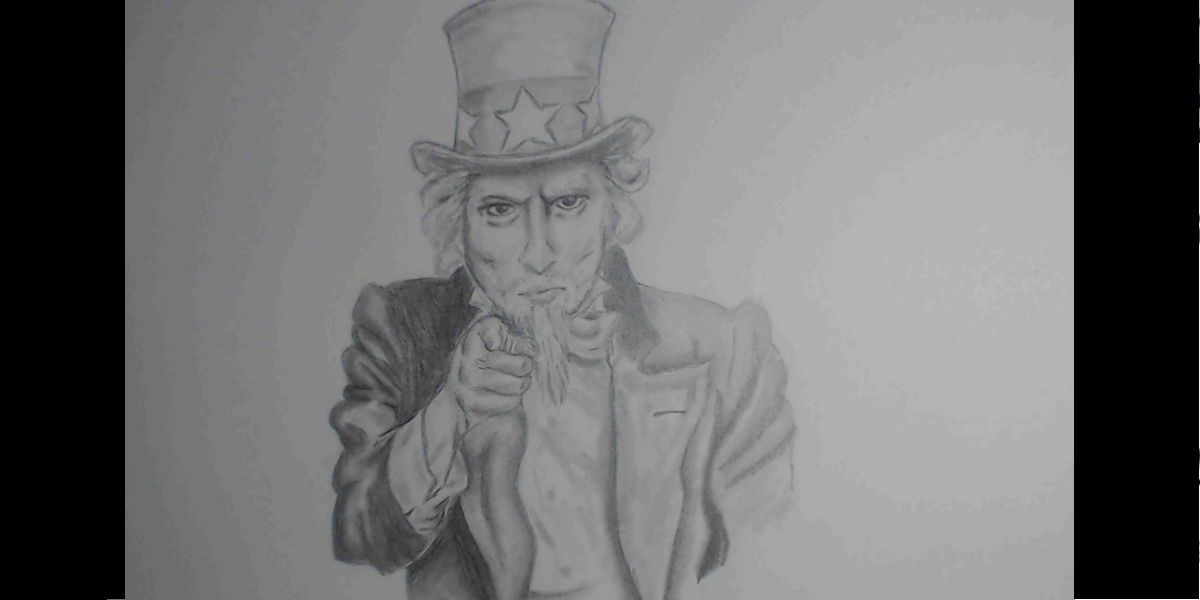 1200x600 pencil drawing of uncle sam - Uncle Sam Drawing