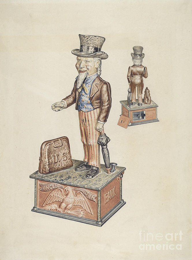 665x900 toy bank uncle sam drawing - Uncle Sam Drawing