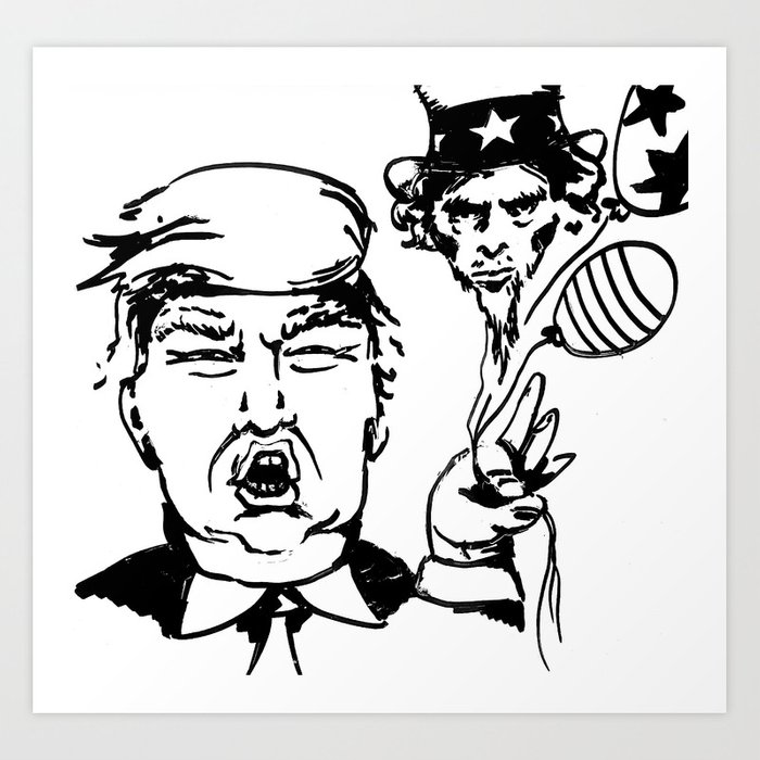 700x700 trump vs uncle sam art print - Uncle Sam Drawing