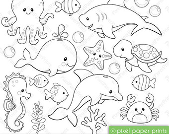 340x270 Pictures Cute Ocean Animal Drawings - Under Sea Pictures For Drawing