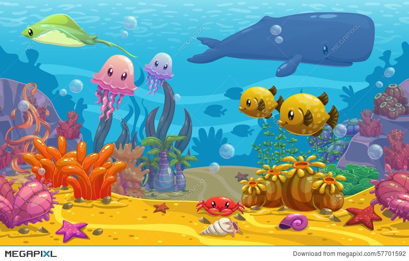 800x512 Undersea Landscape Illustration - Under Sea Pictures For Drawing