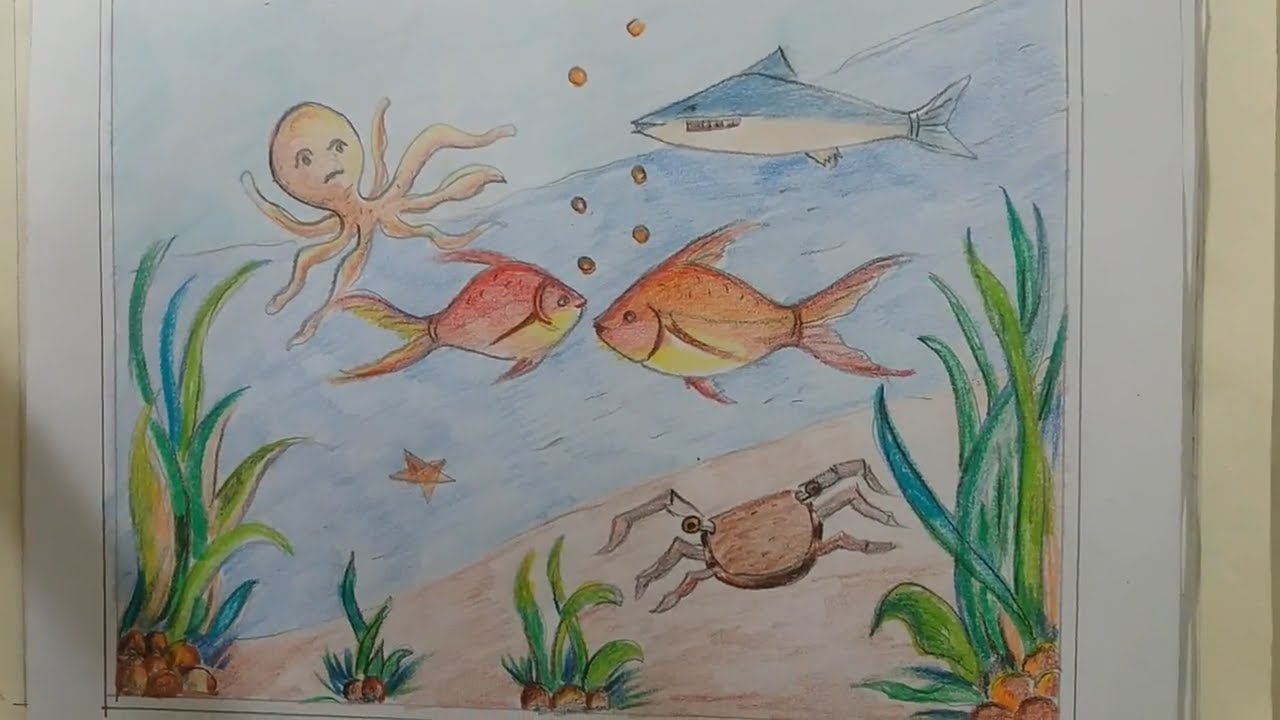 1280x720 how to draw scenery of under the seadraw scenery under the sea - Under Sea Pictures For Drawing