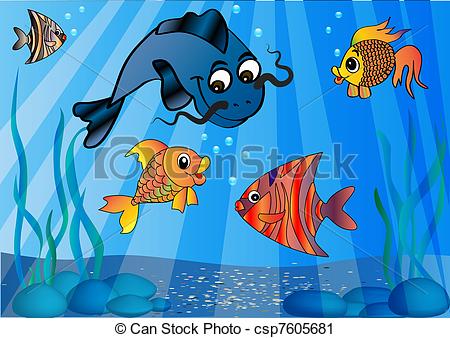450x338 Illustration Of The Fish In Undersea World - Under Sea Pictures For Drawing