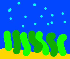 300x250 Seaweed And Bubbles Under The Ocean Drawing - Under The Ocean Drawing