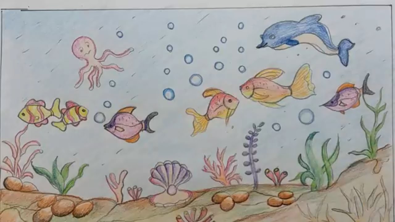 1280x720 how to draw scenery of under the seadraw scenery under the sea - Under The Sea Drawing