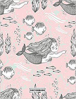 260x336 Sketchbook Mermaid Under The Sea On Pink Cover - Under The Sea Drawing