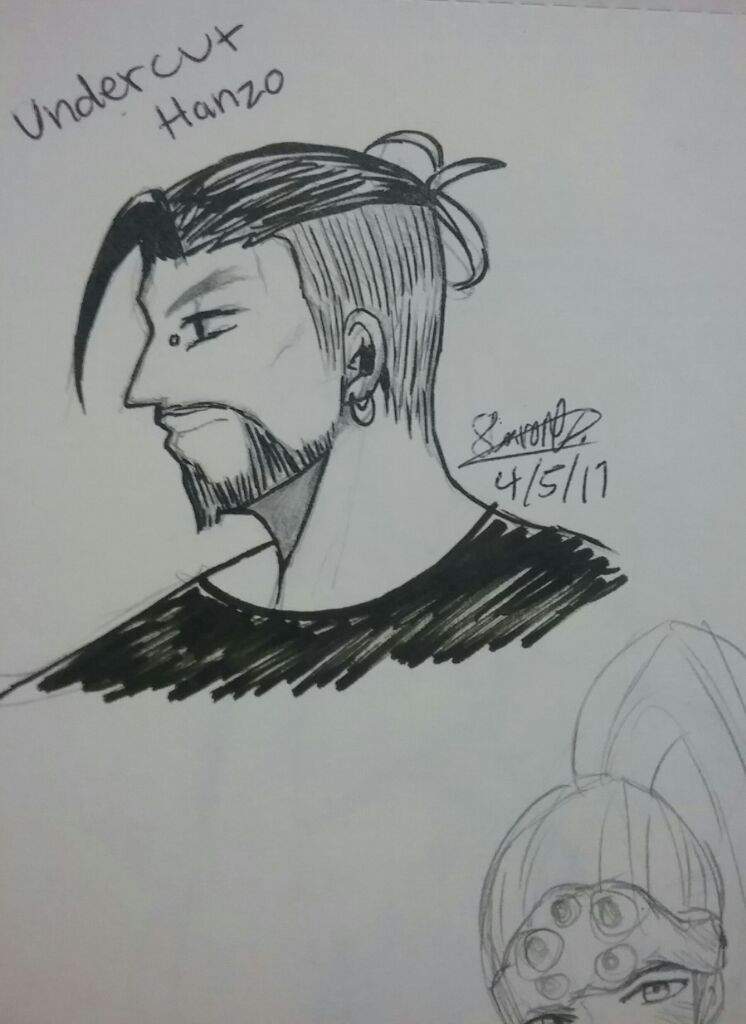 746x1024 Undercut Hanzo Sketch Overwatch Amino - Undercut Drawing