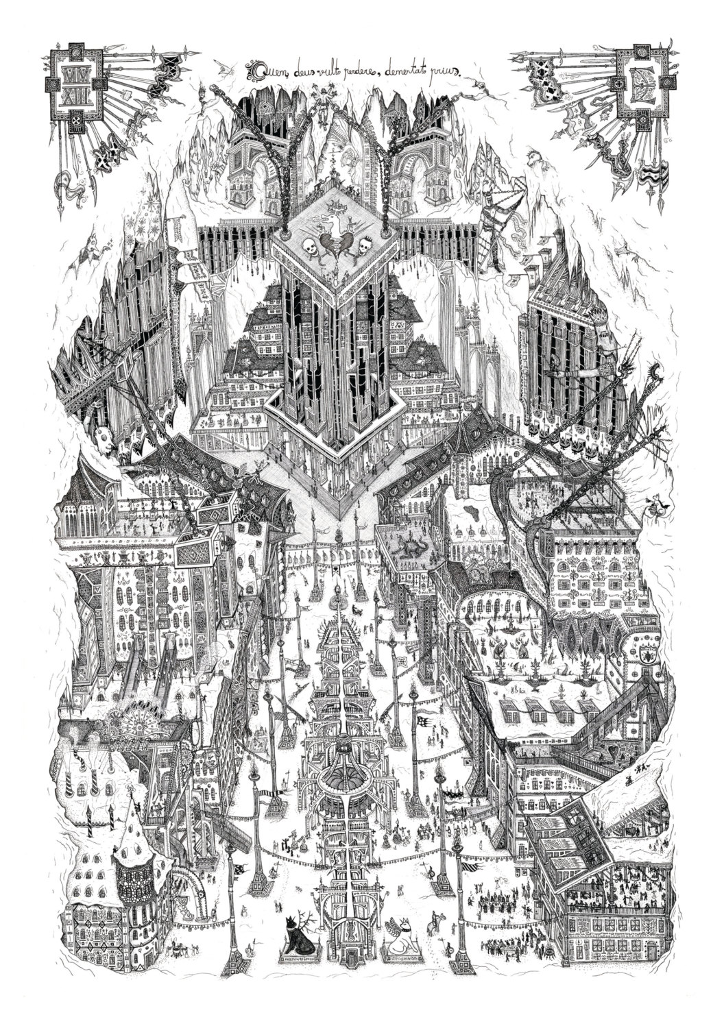 1056x1500 underground city drawing - Underground Drawing