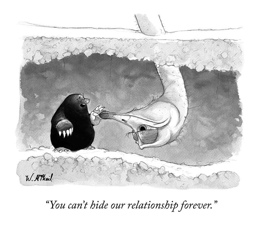 900x788 an underground mole says to a ostrich poking drawing - Underground Drawing