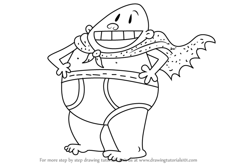 800x567 learn how to draw captain underpants from the adventures - Underpants Drawing