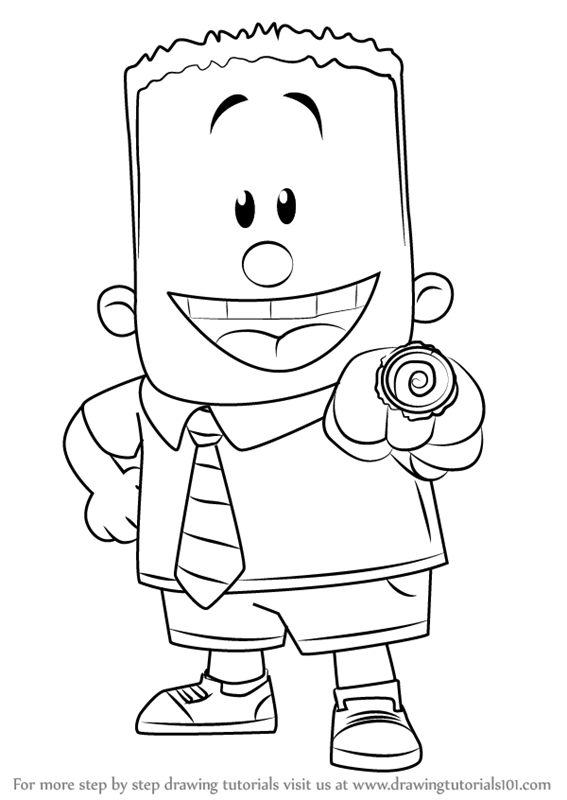 567x800 learn how to draw george beard from captain underpants movie - Underpants Drawing
