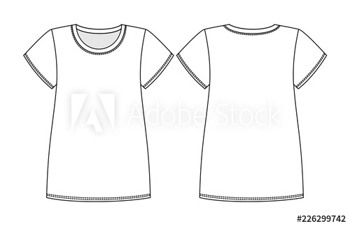 500x323 T Shirt, Vector, Technical Drawing Underwear, Technical - Undershirt Drawing