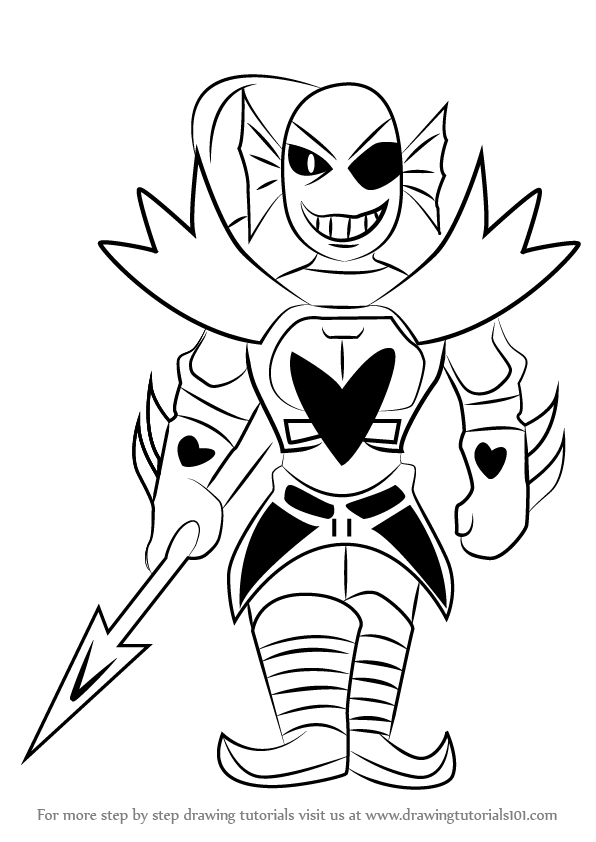 596x842 Learn How To Draw Undyne From Undertale - Undertale Drawings