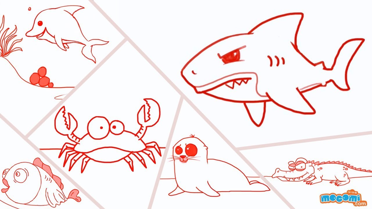 1280x720 how to draw underwater animals - Underwater Animals Drawing