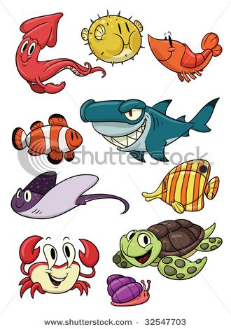 330x470 Cartoon Animals Things I Love Sea Creatures Drawing, Creature - Underwater Cartoon Drawing