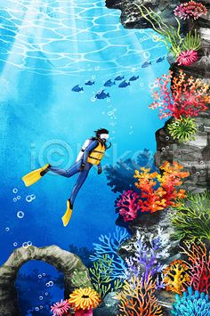 236x355 Underwater Paintings - Underwater Drawing