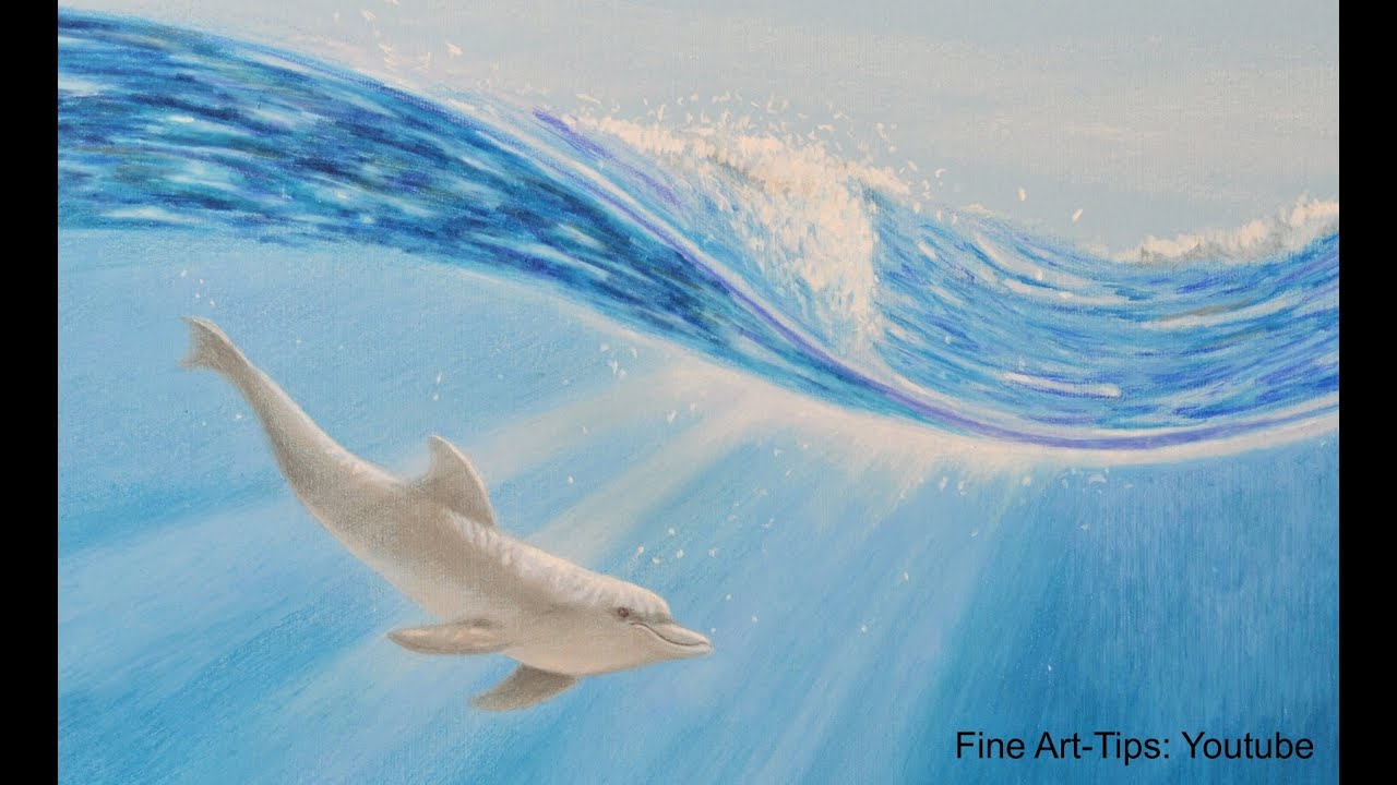 1280x720 How To Draw A Dolphin Underwater With Color Pencils - Underwater Pencil Drawing