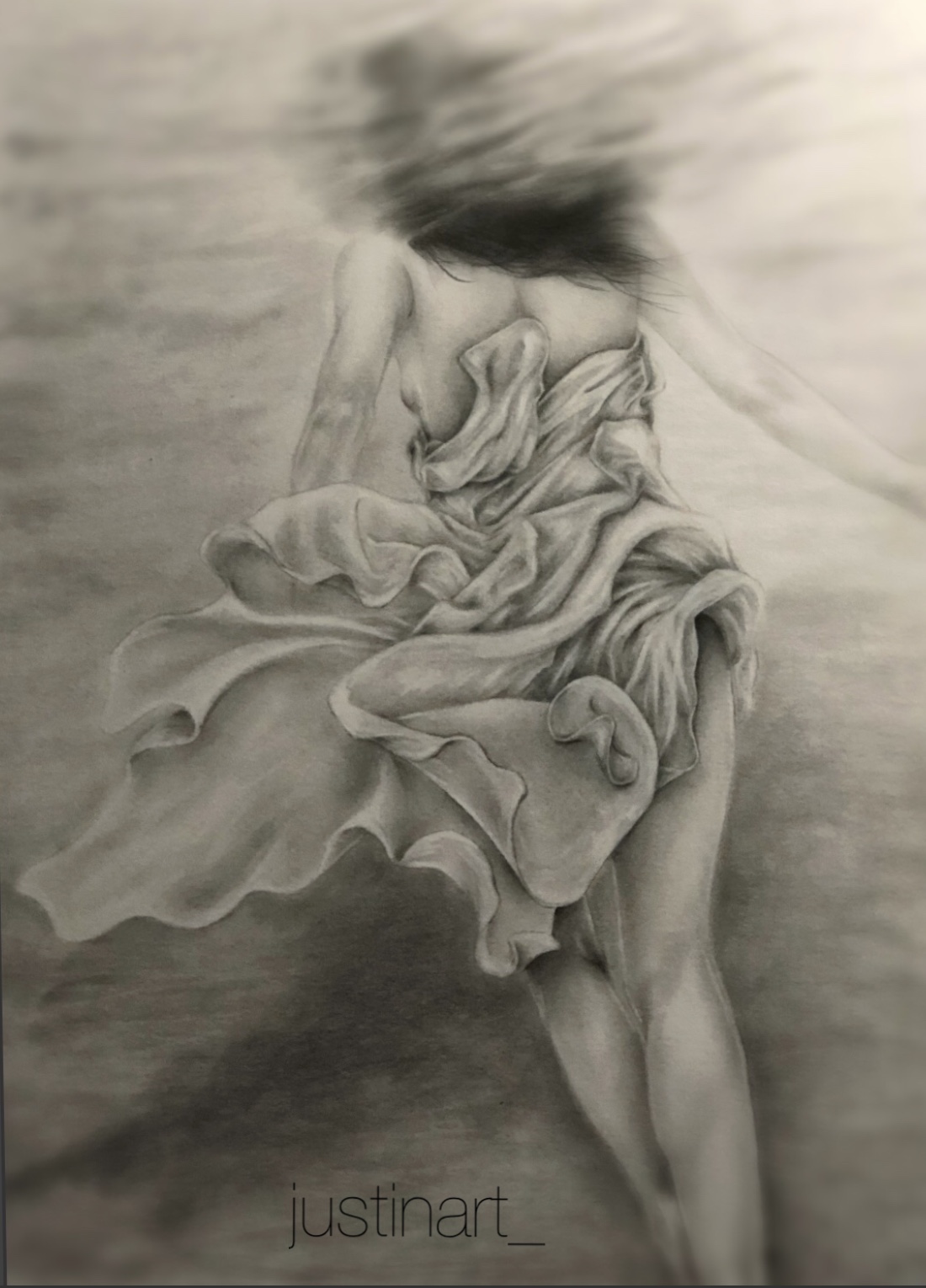 1100x1529 underwater justinart foundmyself - Underwater Pencil Drawing