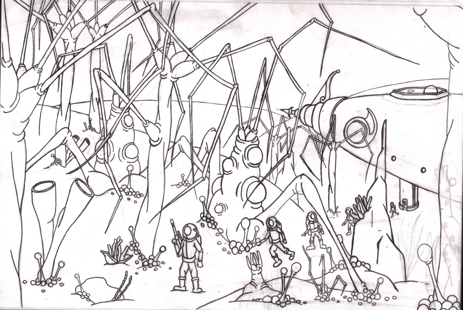 1600x1071 Underwater Scenery Drawing World Under Sea Drawing - Underwater Plants Drawing