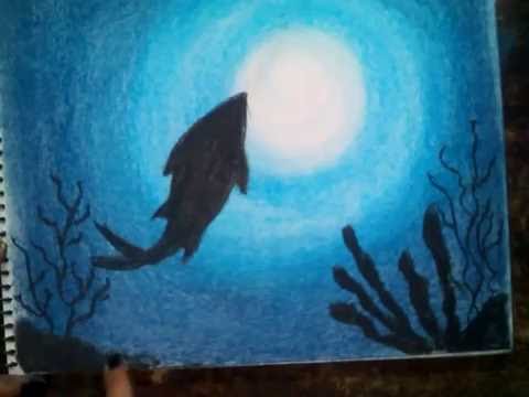 480x360 How To Draw Underwater Scene Using Dry Pastels Silloutte Art - Underwater Scene Drawing