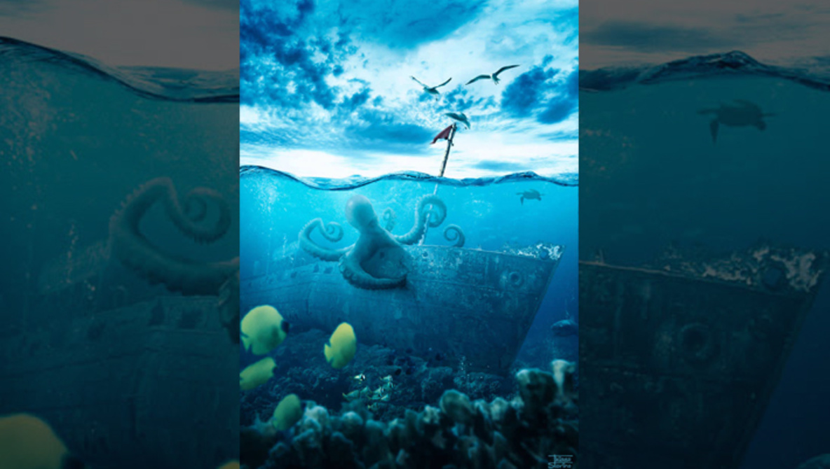 1184x670 Tutorial On Creating A Realistic Underwater Scene From Stock - Underwater Scene Drawing