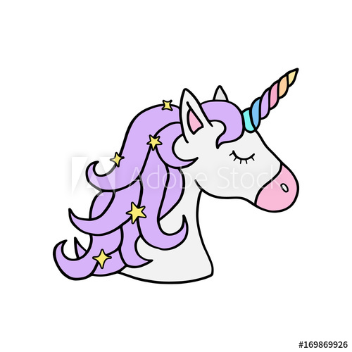 500x500 Colorful Rainbow Unicorn Vector Illustration Drawing Cute - Unicorn Cartoon Drawing