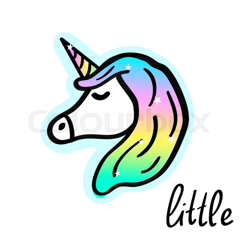 800x797 Little Unicorn Cartoon Drawing Stock Vector Colourbox - Unicorn Cartoon Drawing
