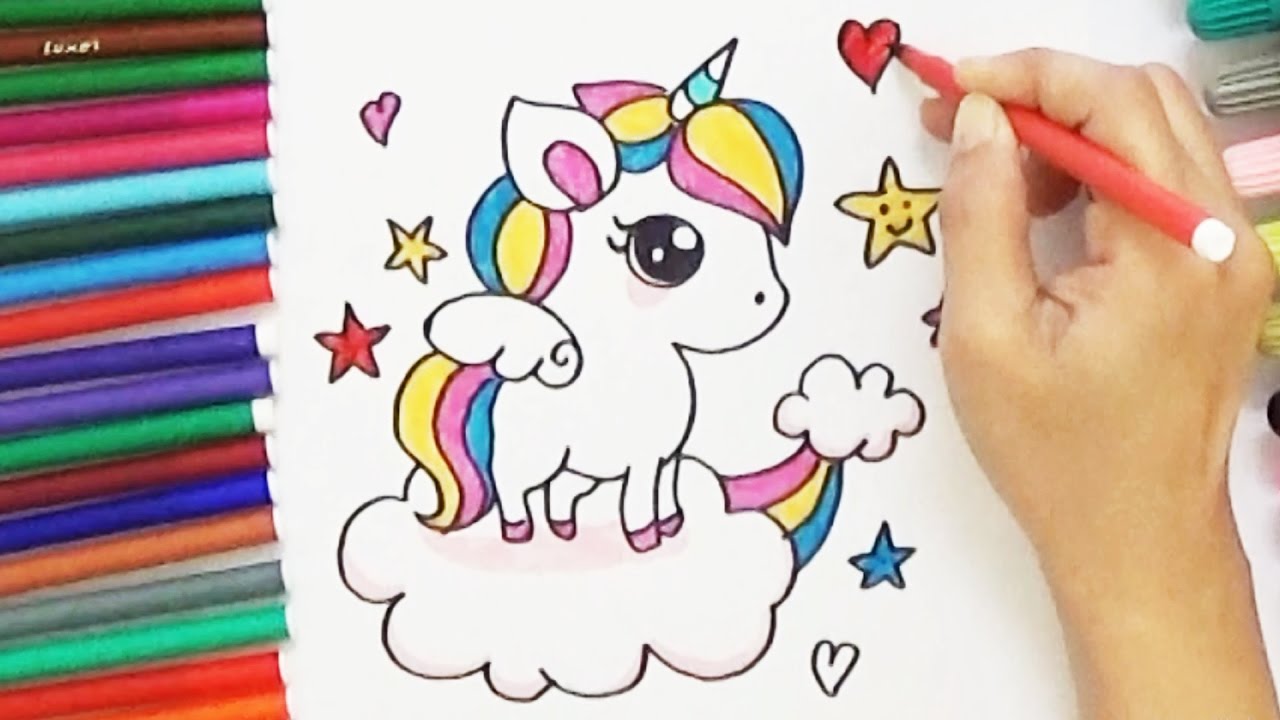 1280x720 How To Draw A Cartoon Unicorn - Unicorn Cartoon Drawing