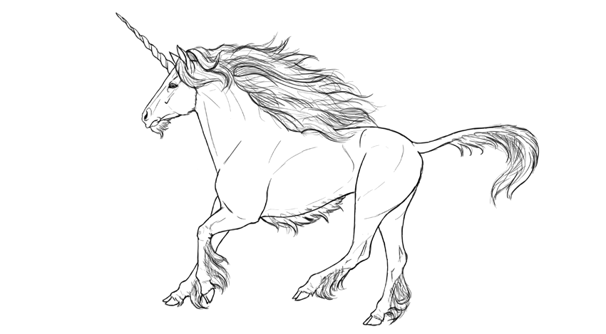 850x469 How To Draw A Unicorn Step - Unicorn Drawing