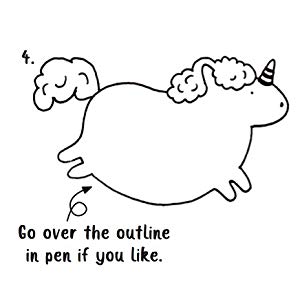 300x300 How To Draw A Unicorn And Other Cute Animals With Simple Shapes - Unicorn Drawing