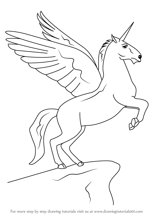 598x844 Learn How To Draw A Unicorn With Wings - Unicorn Drawing