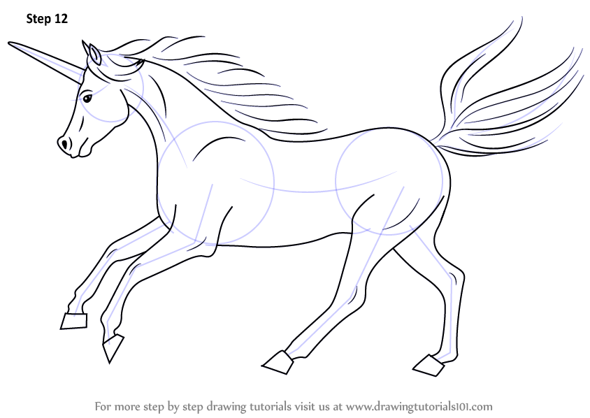 844x598 Learn How To Draw A Unicorn - Unicorn Drawing Easy