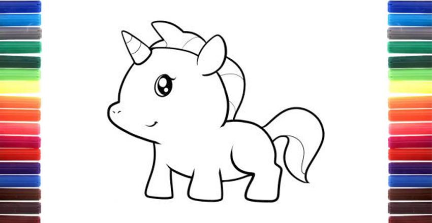 850x440 Unicorn Drawing For Kids Simple Step - Unicorn Drawing For Kids