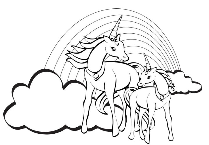 719x500 free unicorn coloring pages unicorn drawing pages - Unicorn Drawing Images