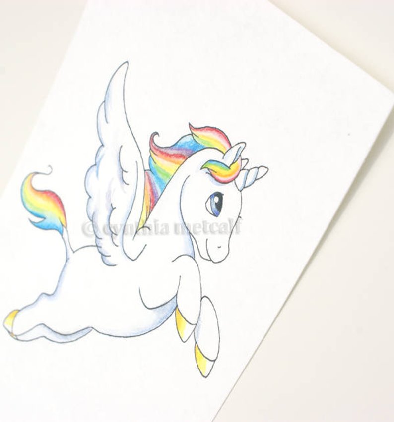 794x852 rainbow unicorn drawing original unicorn baby artwork etsy - Unicorn Drawing Images
