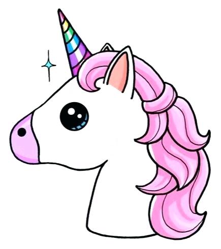 435x490 Unicorn Draw Simple Drawing Step - Unicorn Drawing Images
