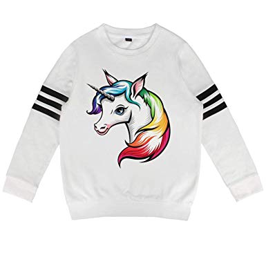 385x385 Cartoon Unicorn Drawing Pullover Hoodie Long Sleeve - Unicorn Drawing Images