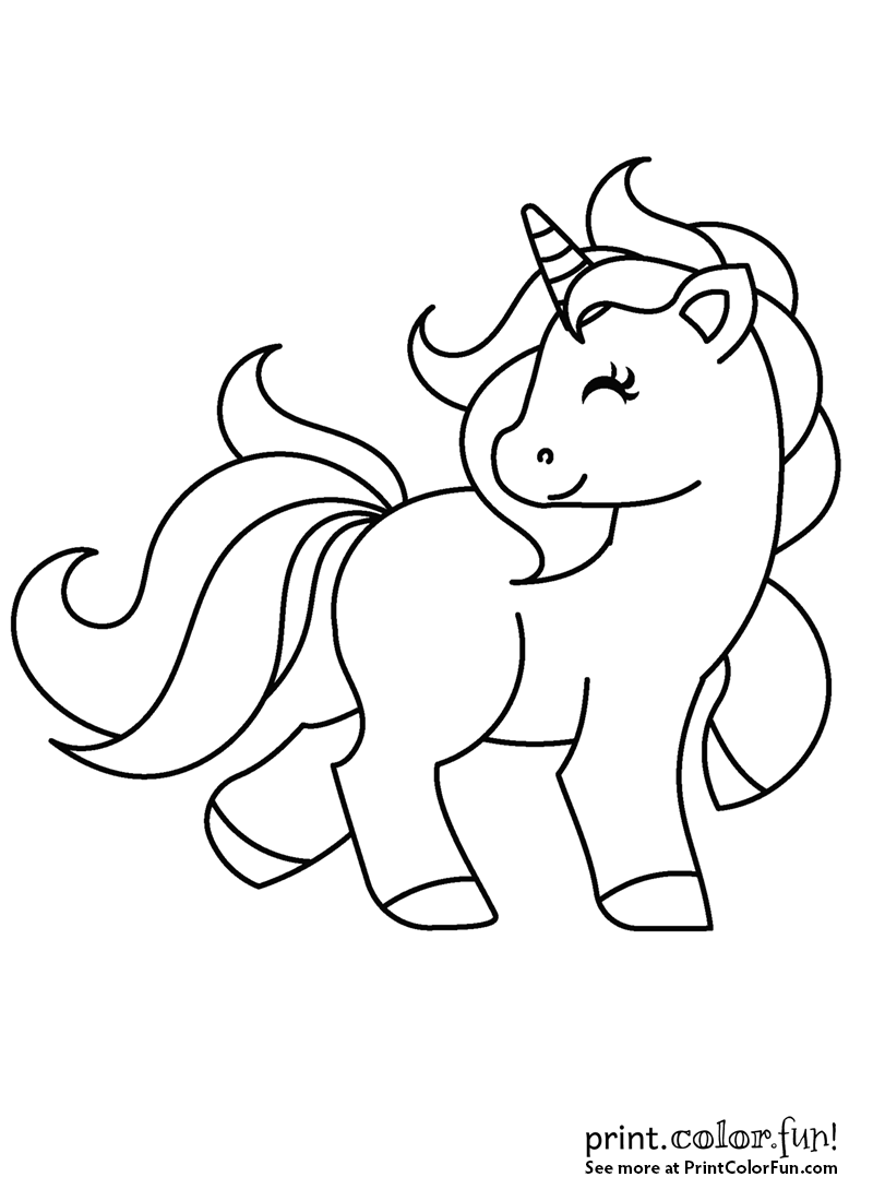 800x1100 Cute My Little Unicorn Coloring Page - Unicorn Drawing Pages