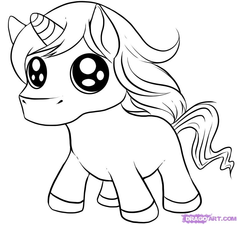 835x790 How To Draw A Chibi Unicorn, Step - Unicorn Drawing Pictures