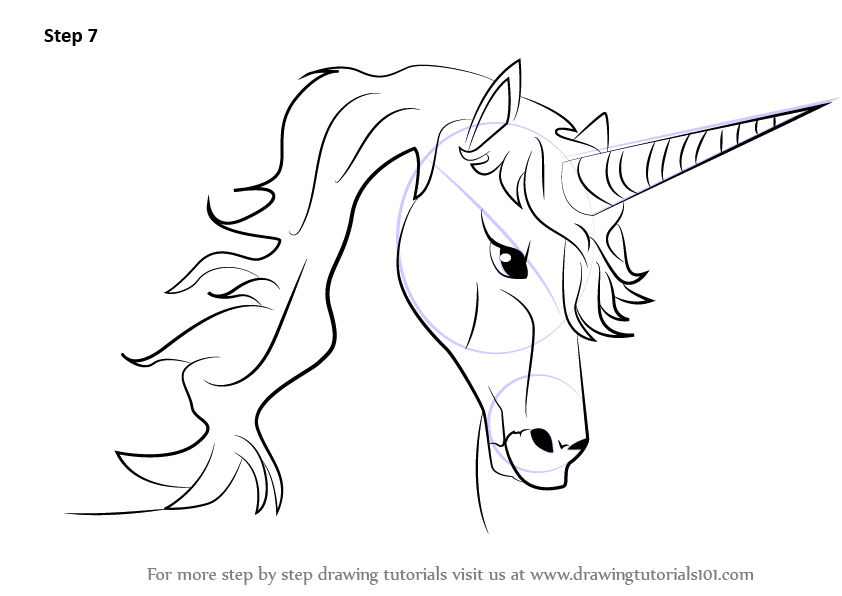 842x596 Learn How To Draw Unicorn Head - Unicorn Drawing Pictures
