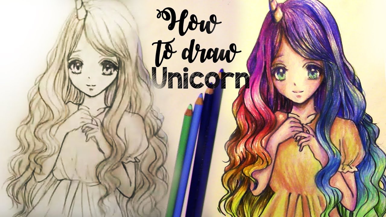 1280x720 How To Draw And Color Unicorn Girl - Unicorn Girl Drawing