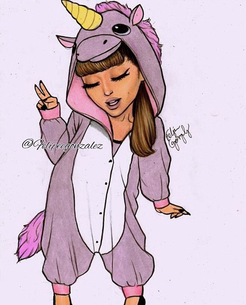 500x621 Image About Girl In Drawings - Unicorn Girl Drawing