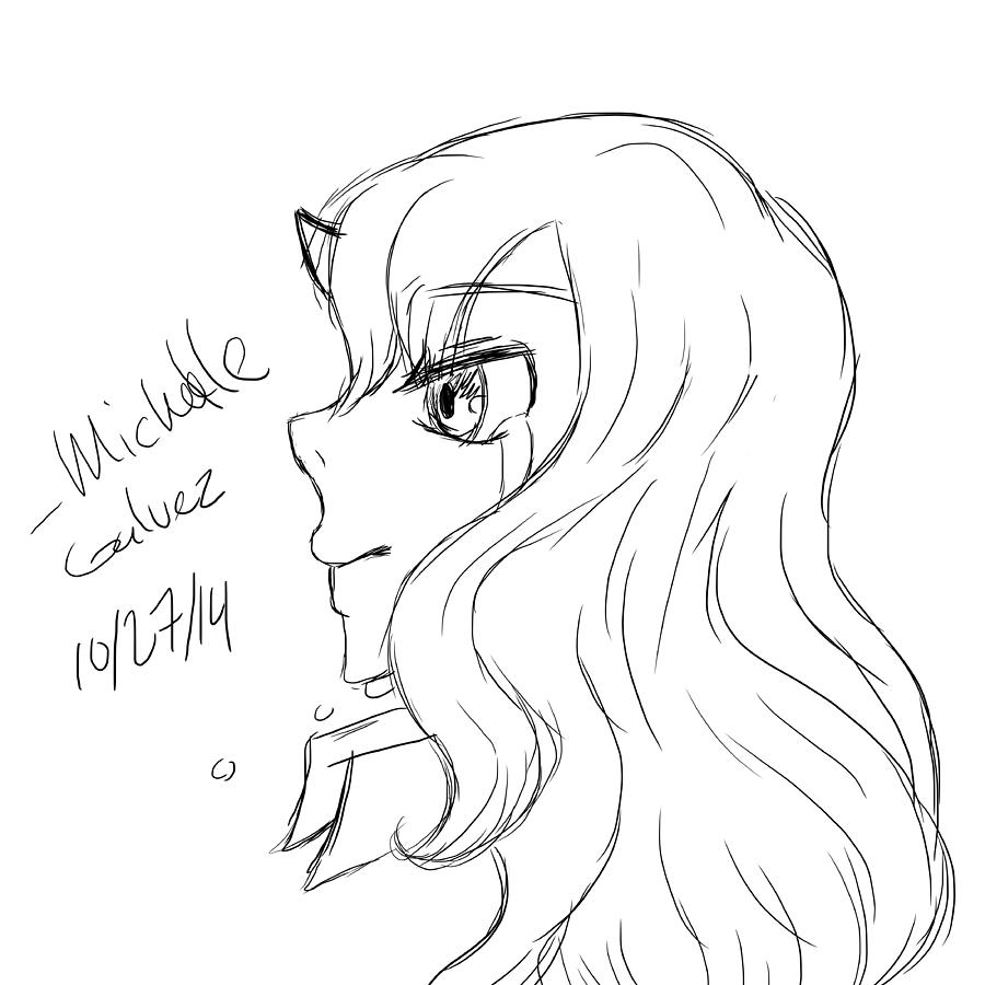 900x900 The Lonely Unicorn Girl Drawing - Unicorn Girl Drawing