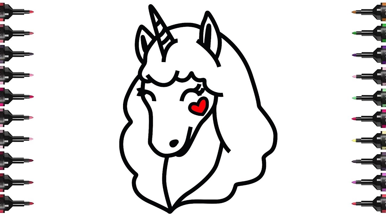 1280x720 Horse Head Drawing Pictures Unicorn Coloring Pages - Unicorn Head Drawing