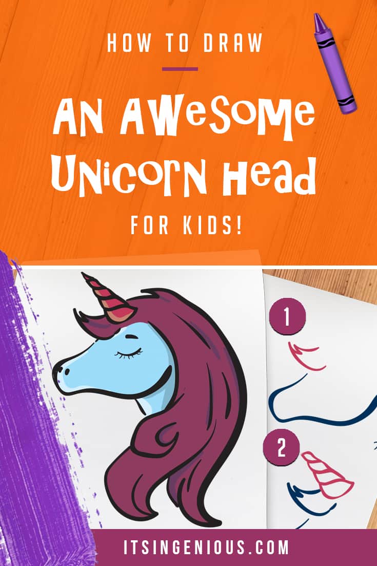 735x1102 How To Draw A Unicorn Head For Kids It's Ingenious! - Unicorn Head Drawing