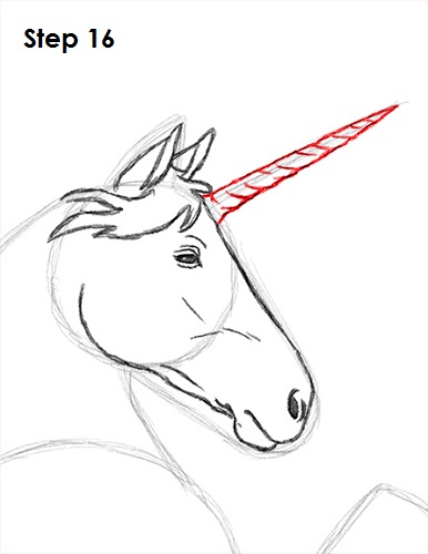 386x500 How To Draw A Unicorn - Unicorn Head Drawing
