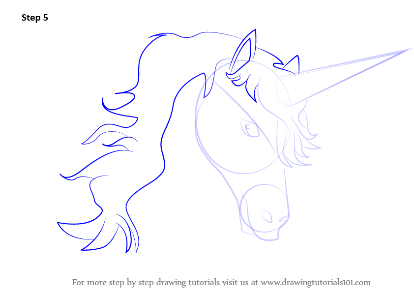 842x596 Learn How To Draw Unicorn Head - Unicorn Head Drawing