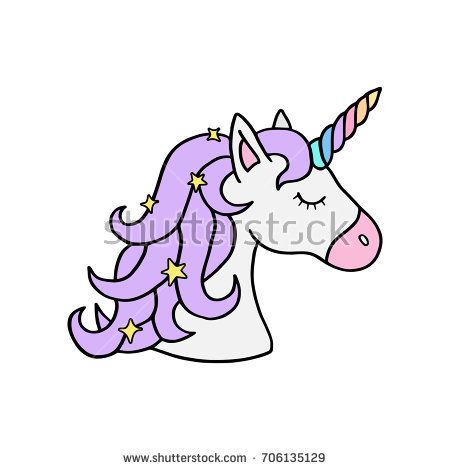 450x470 Colorful Rainbow Unicorn Vector Illustration Drawing Cute - Unicorn Head Drawing